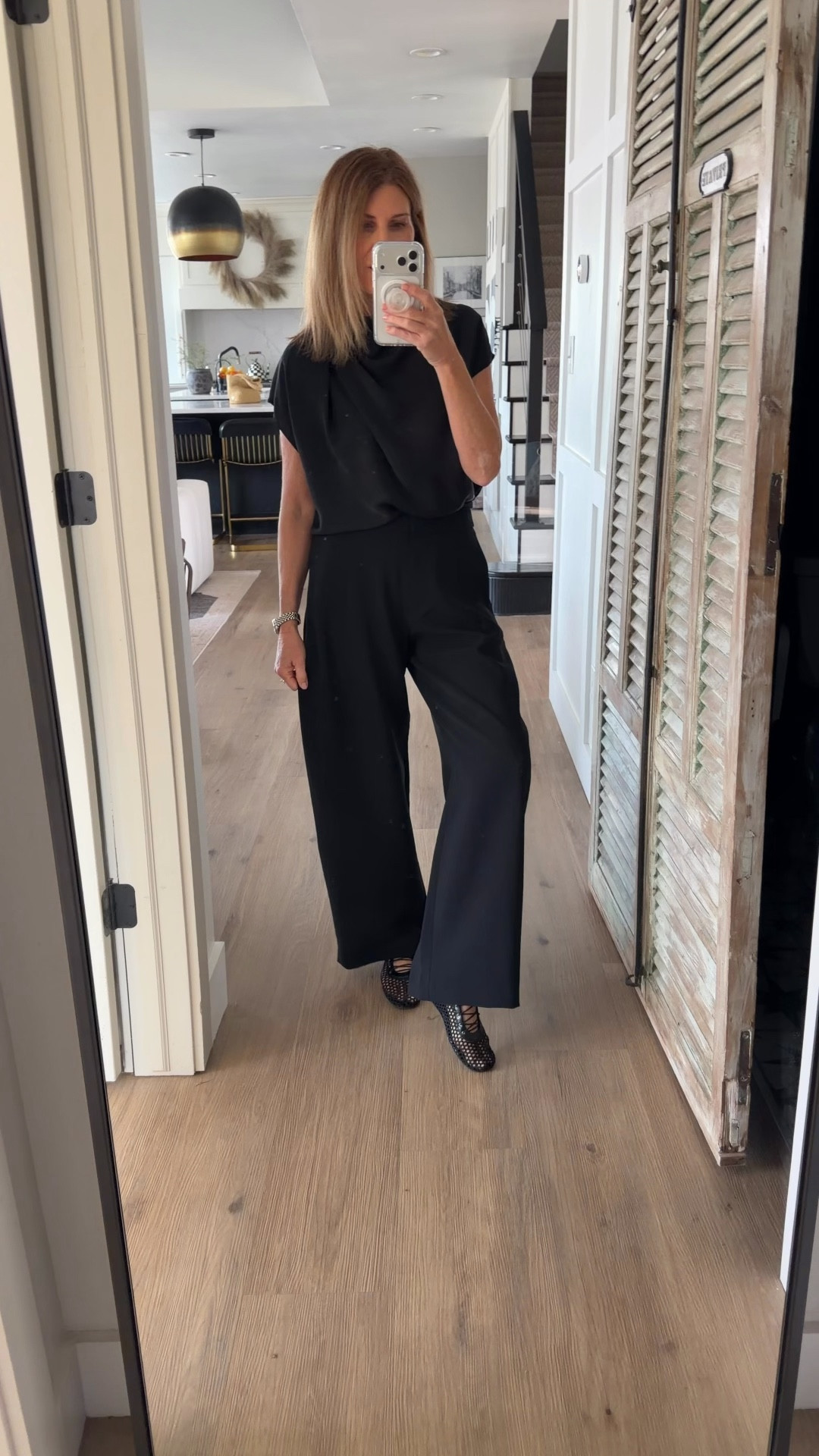 Wearing a size 4 in the barrel pants and a size small top

#LTKOver40