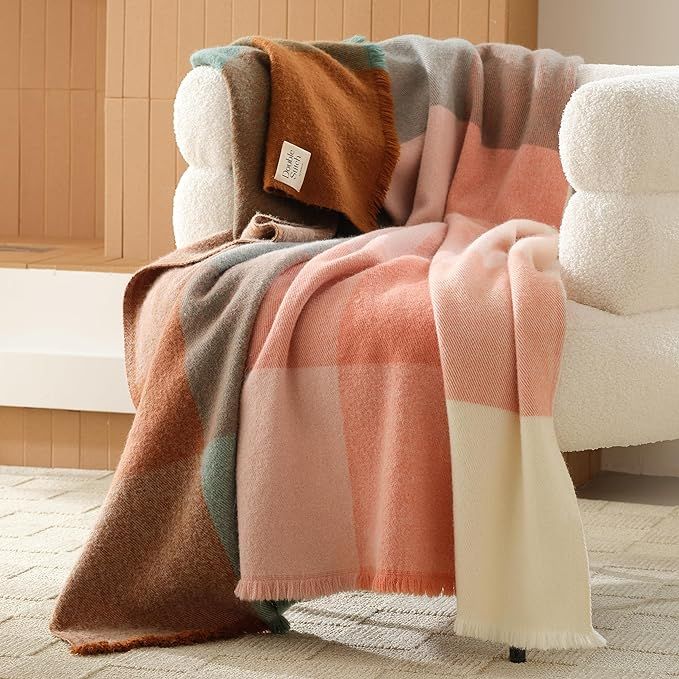 Double Stitch by Bedsure Alpaca Wool Throw Blanket - Soft Warm Blanket for Couch - Luxury Decorat... | Amazon (US)