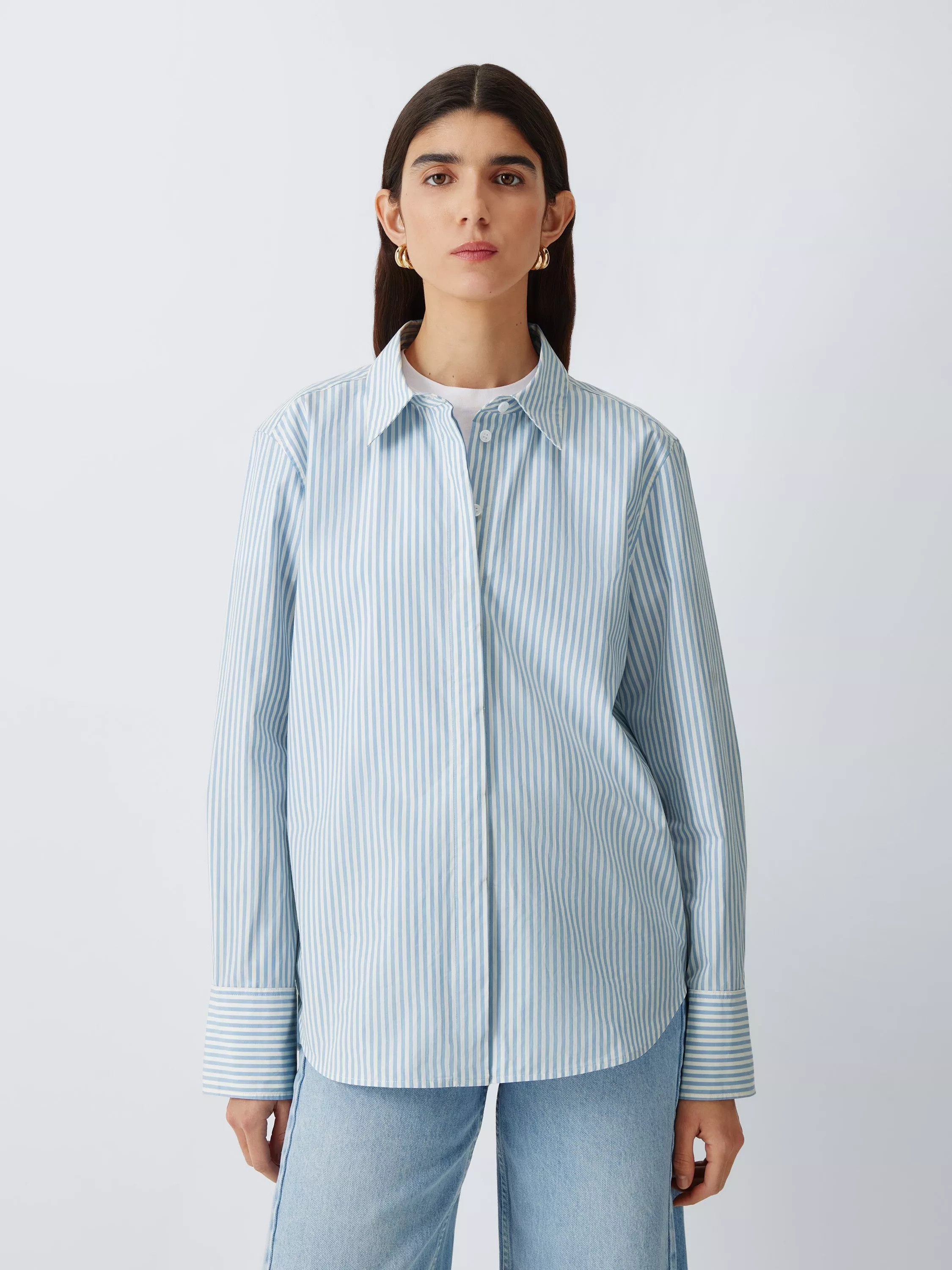 John Lewis Striped Cotton Poplin Shirt, Stripe | John Lewis (UK)