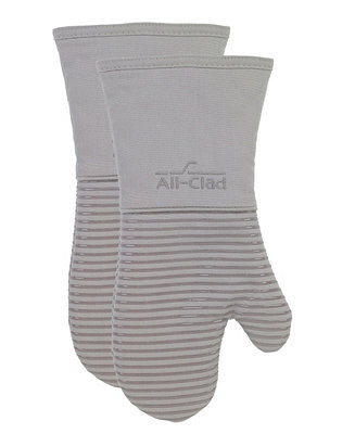 All-Clad Ribbed Silicone Cotton Twill Oven Mitt, Set of 2 - Macy's | Macy's