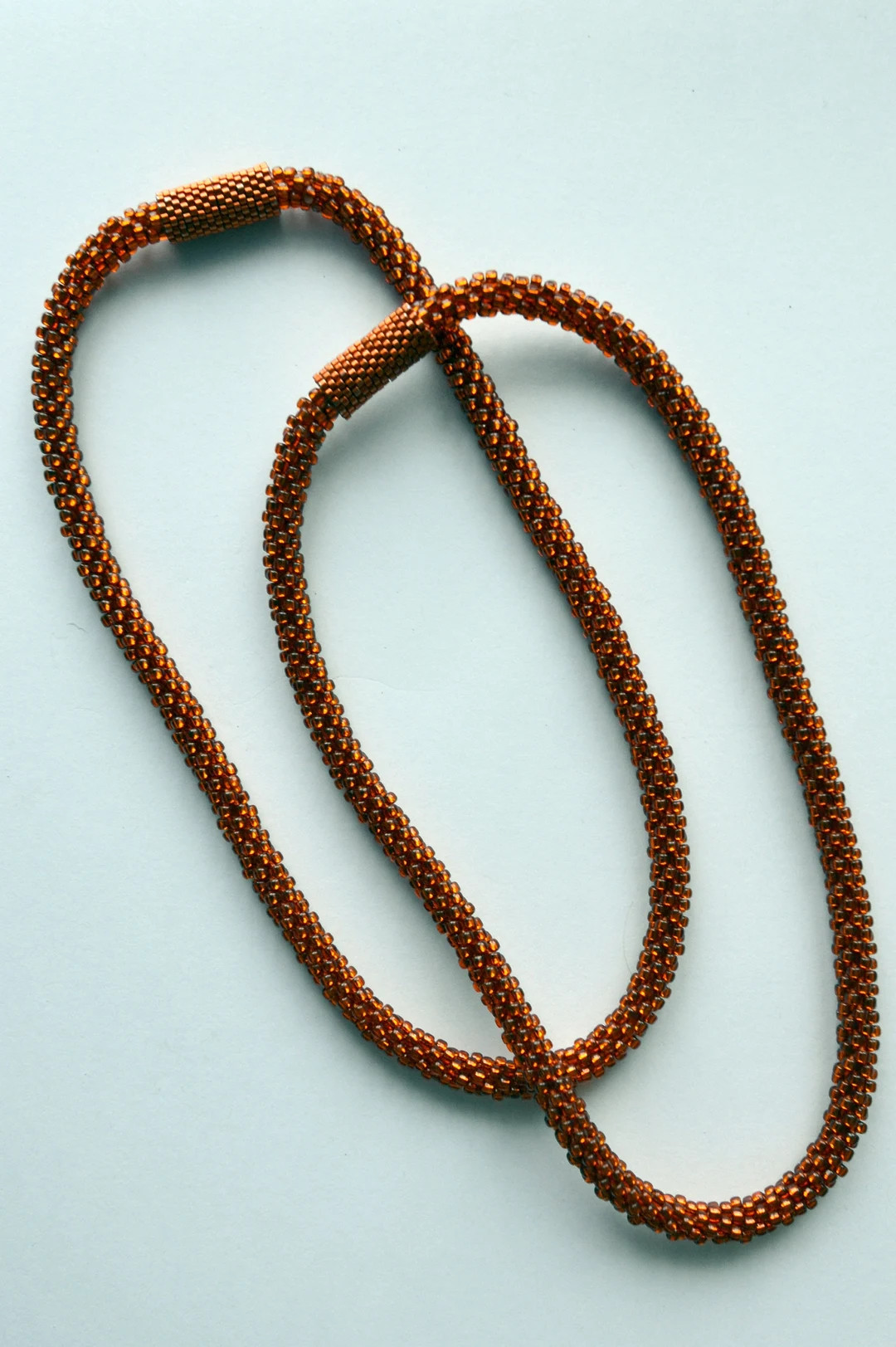 Orange Kumihimo beadwoven necklace - 17" | Etsy (US)