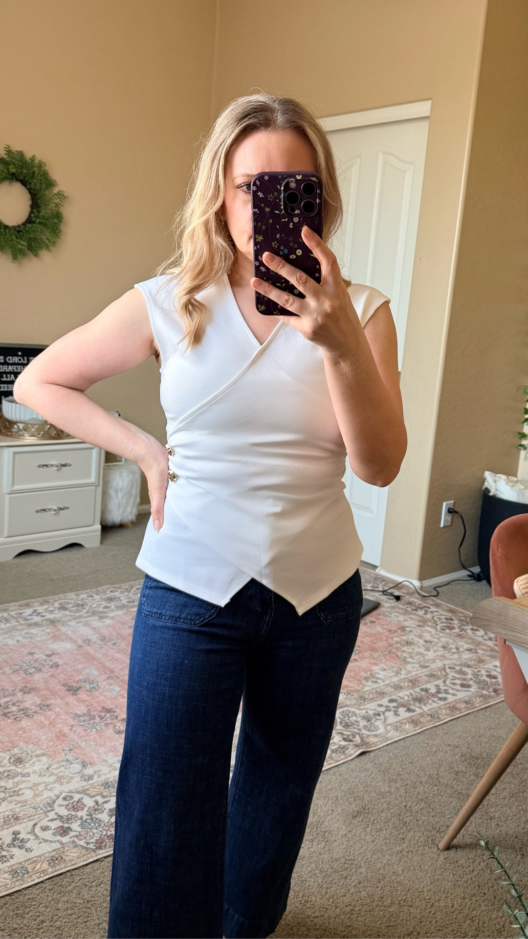 Target has some cute new tops that are perfect for transitioning into fall. This wrap front top is also available in brown. I love the gold buttons on the side. I sized up one size. 



Pre fall outfits, fall tops, transition pieces, transitioning tops,

#LTKSeasonal #LTKOver40 #LTKWorkwear

#LTKPetite