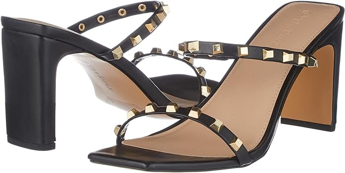 The Drop Women's Avery Square Toe Two Strap High Heeled Sandal | Amazon (US)