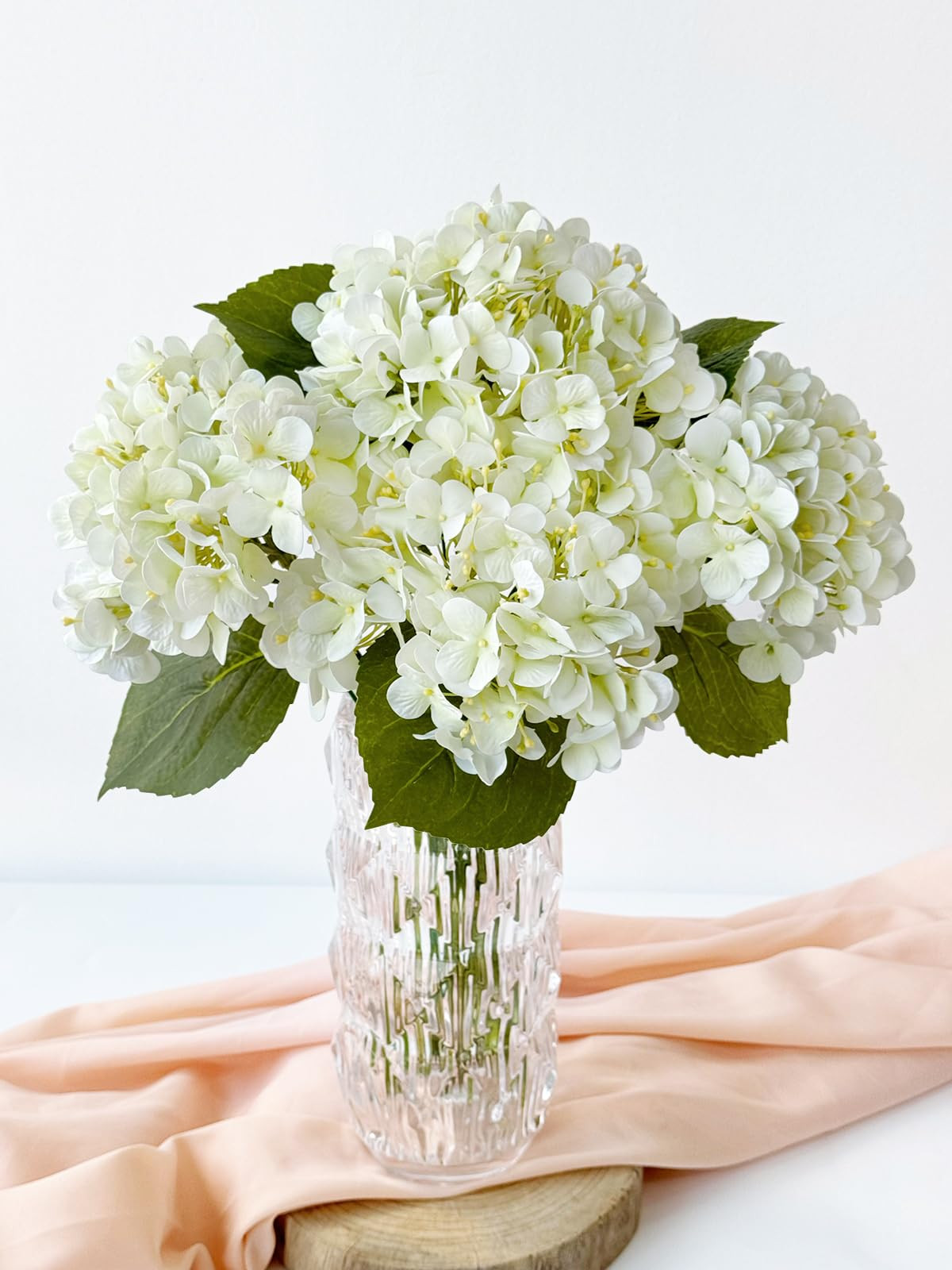 4 Pcs Real Touch White Hydrangeas Artificial Flowers 20'' Long Stem Faux Hydrangeas for Porch Par... | Amazon (US)