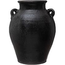 Creative Co-Op Found Decorative Clay Jar, Black | Amazon (US)