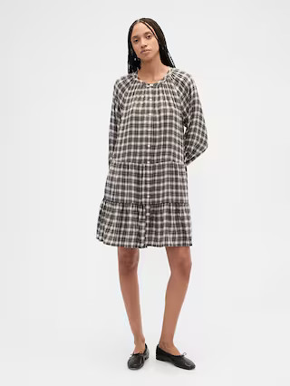 Relaxed Flannel Shirtdress | Gap Factory