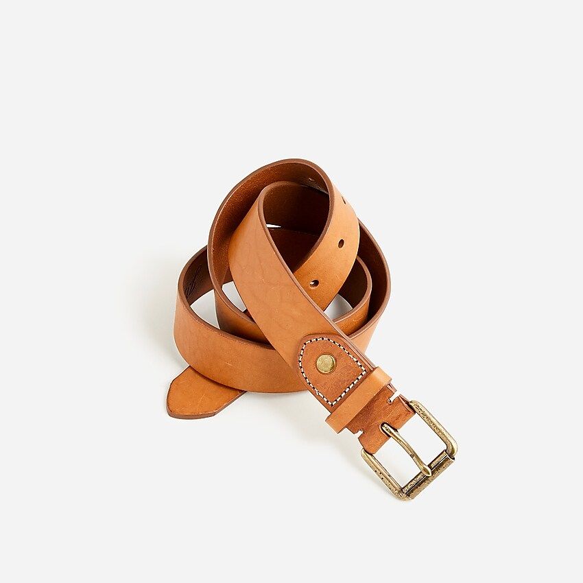 Roller-buckle Italian leather belt | J.Crew US