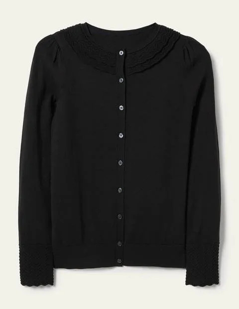 Collar Detail Cardigan Black Women Boden | Boden (US)