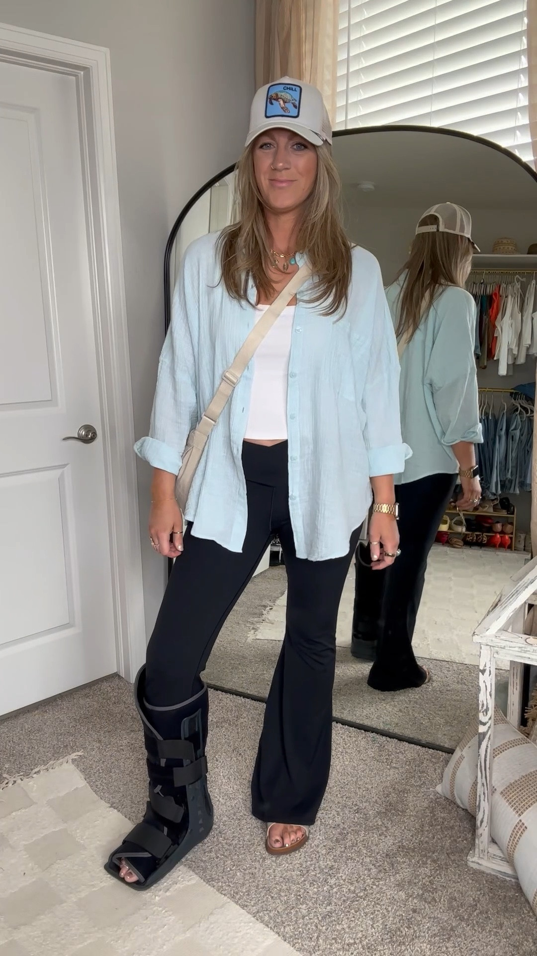 Large top, large tank, large 34” leggings, 12 sandal (size up, run small) bag is the large sizee

#LTKMidsize #LTKOver40 #LTKWatchNow