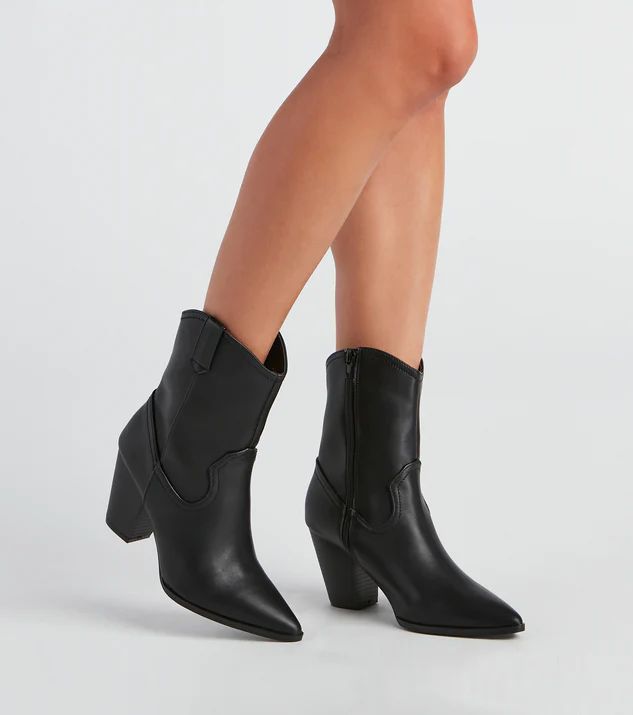 Country Cutie PU Western Booties | Windsor Stores