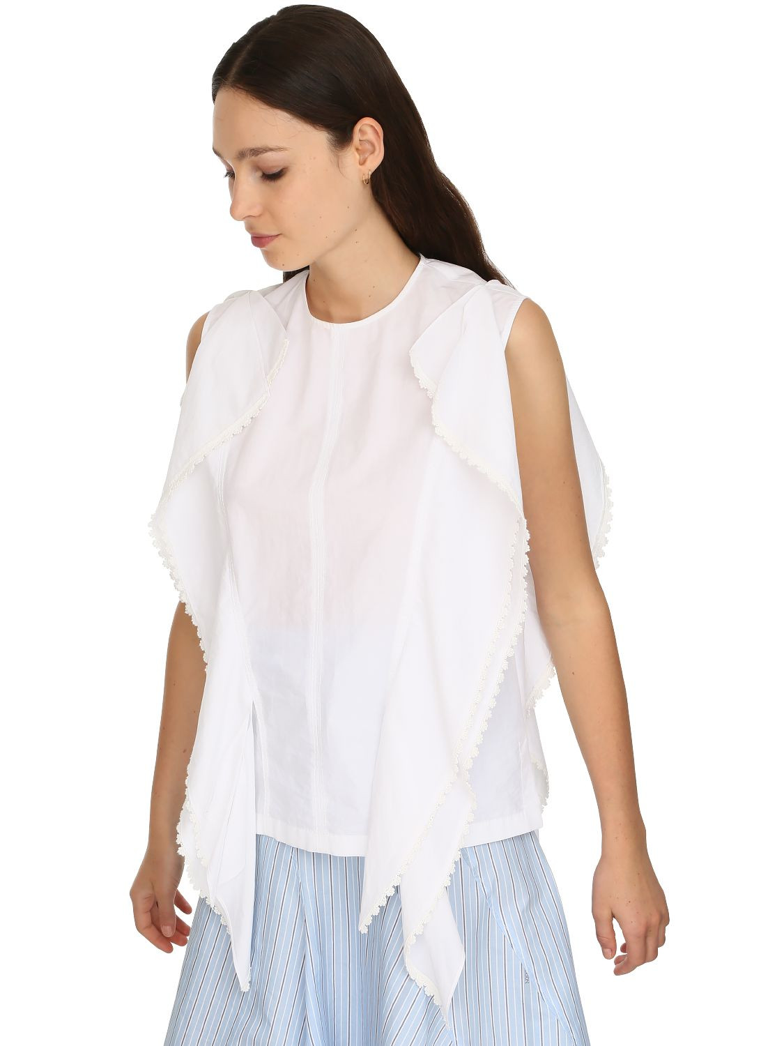 Cotton Gazar Top W/macramé | Luisaviaroma