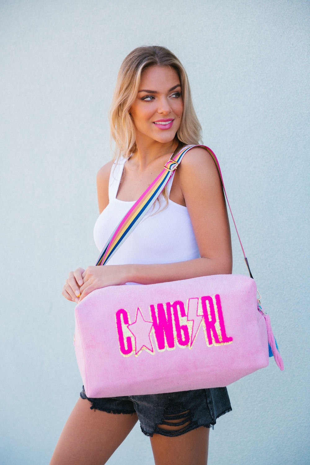 COWGIRL PINK LARGE TERRY CLOTH BAG | Judith March