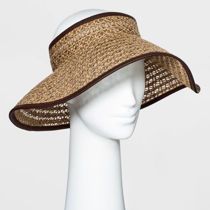 Women's Packable Braided Jute Visor Hat - Universal Thread™  Brown | Target