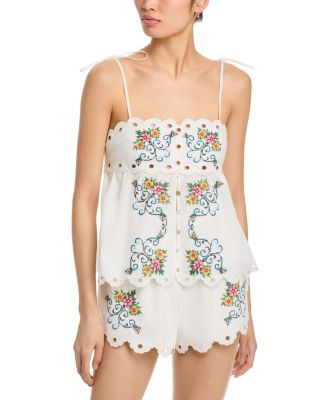Scallop Floral Embroidered Top | Bloomingdale's (US)