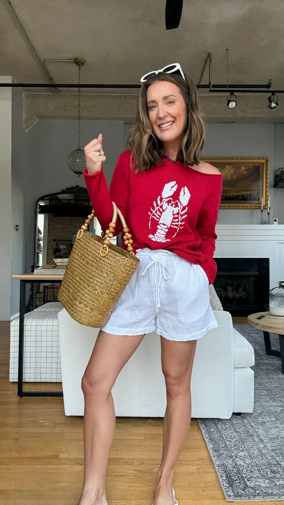 Cutest lobster sweater from Target for Summer!! Would be great for Fourth of July. Paired with gauze shorts and a fun tote

#LTKStyleTip #LTKItBag #LTKSummerEdit