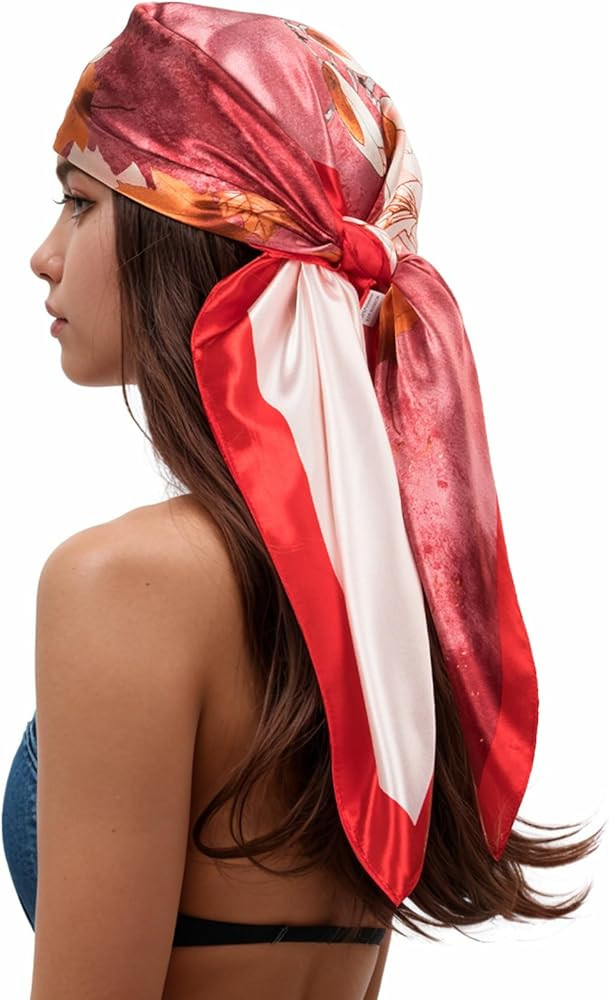 RIIQIICHY Head Scarf for Women Like Silk Scarf Hair Scarf Printed Square Scarf Bandanas for Women... | Amazon (US)