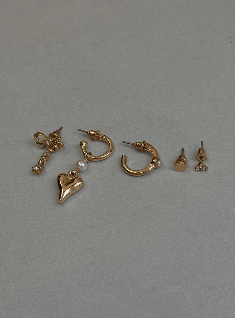 Honeymoon Earring Pack Gold | Princess Polly US