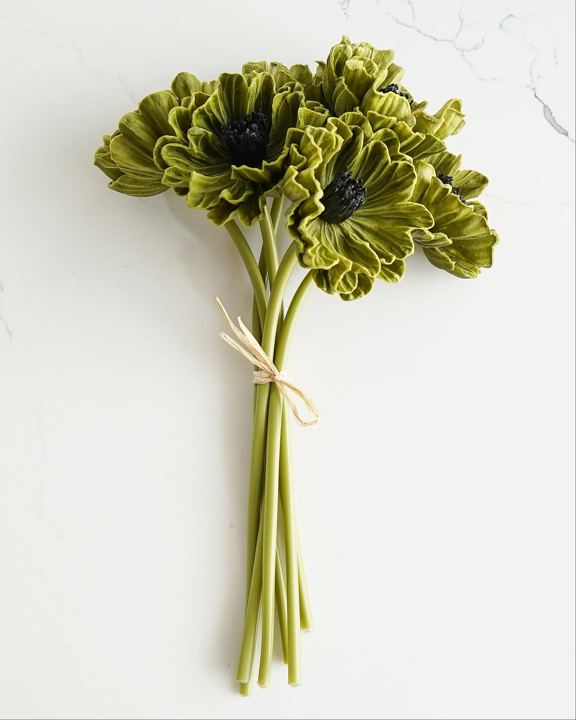 Real Touch Poppy Bunch | Moss Green | MJHome