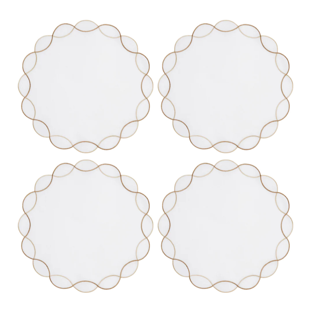 Beige and Tan Spiral Placemat - Set of 4 | In The Roundhouse