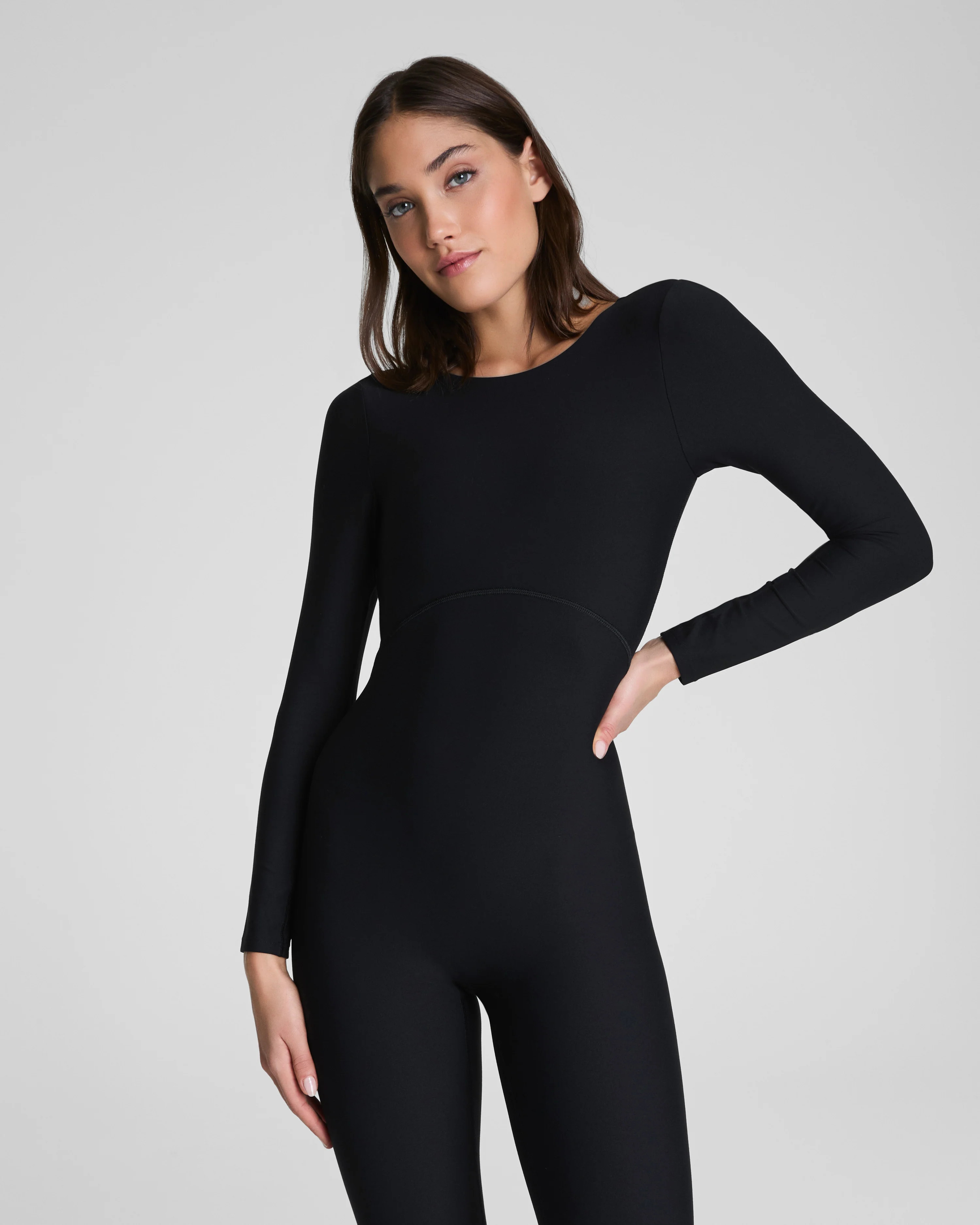 Long Sleeve Workout Jumpsuit - Open Back 4-Way Stretch | SPANX | Spanx