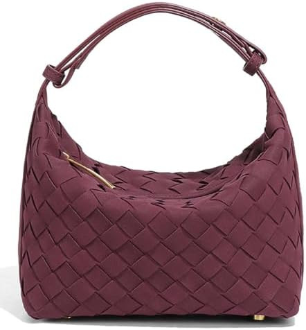 Slouchy Suede Woven Hobo Bags Women Cute Underarm Shoulder Bag Crescent Crossbody Purses Travel S... | Amazon (US)
