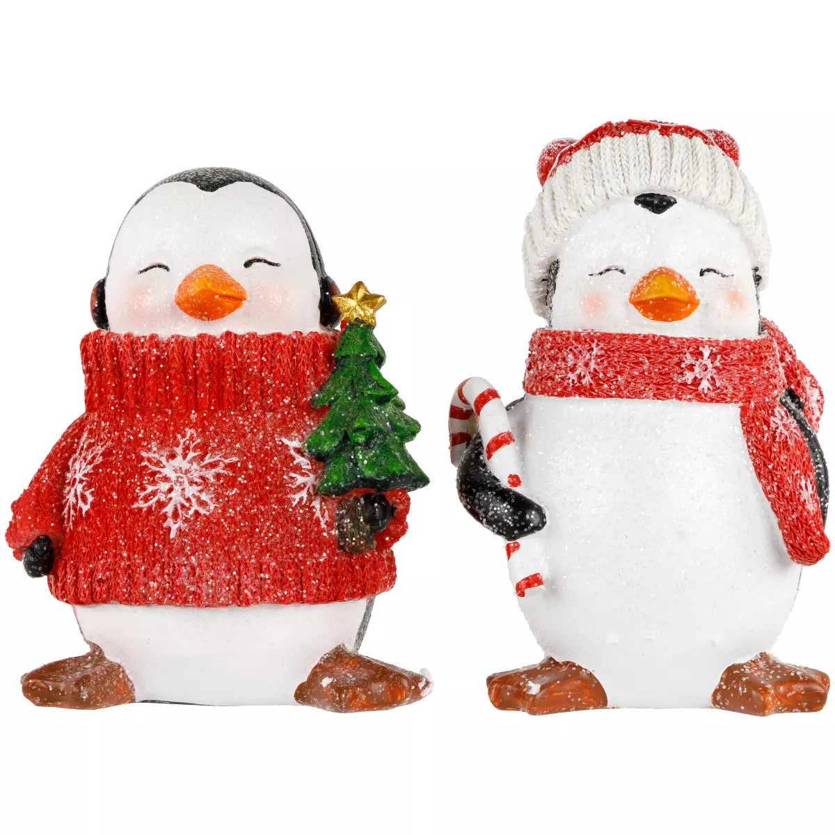 Northlight Cozy Glitter Penguins with Sweater and Scarf Christmas Figurines - 6" - Set of 2 | Target