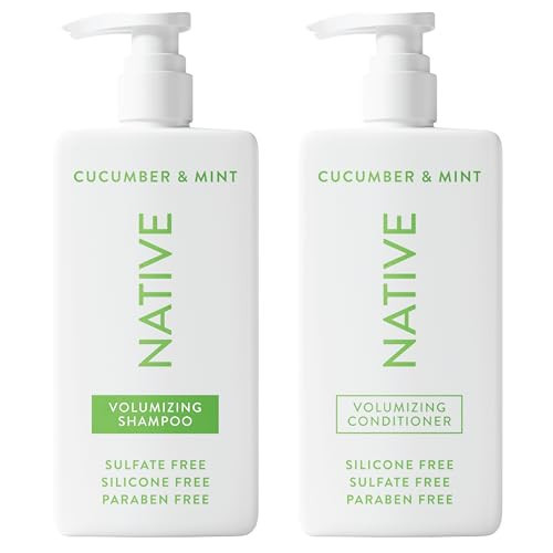 Native Shampoo and Conditioner Contain Naturally Derived Ingredients | All Hair Type Color & Treated From Fine to Dry Damaged, Sulfate & Dye Free - Cucumber & Mint, 16.5 fl oz each (2 pack) | Amazon (US)