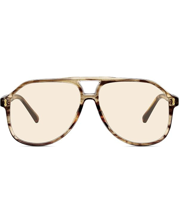 Square Oversized Aviator Sunglasses UV400 for Women | Amazon (US)