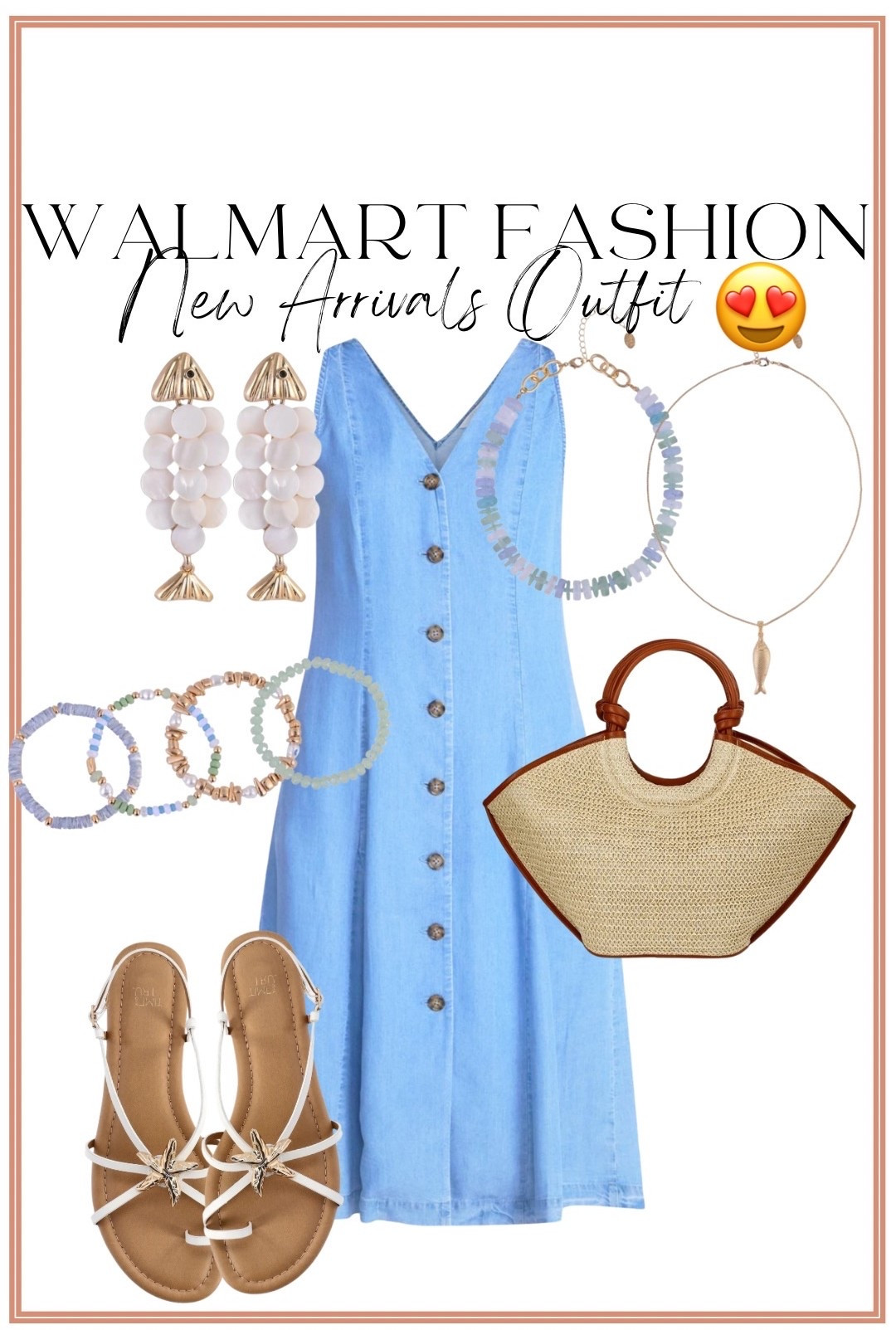 This new Walmart fashion dress is giving effortless coastal summer vibes and I’m obsessed 😍 The light blue button front midi dress is so flattering, lightweight, and easy to style for everything from vacation dinners to weekend brunch. Paired it with the cutest neutral accessories, shell jewelry, and strappy sandals for the perfect elevated summer outfit that looks WAY more expensive than it is 👏🏻

Everything is affordable, versatile, and perfect for summer vacations, beach trips, resort wear, date nights, and everyday summer styling 🤍 Walmart fashion has seriously been SO good lately!

#WalmartFashion #WalmartFinds #SummerDress #BeachVacationOutfit #CoastalStyle #ResortWear #AffordableFashion #VacationStyle #SummerStyle #MidiDress #NeutralAccessories #WalmartStyle #VacationOutfit #SummerFashion #AffordableStyle #OOTD #FashionFinds #BeachyStyle #CasualChic #WalmartNewArrivals

#LTKootd #LTKPetite