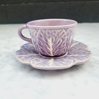 Ultra Rare Bordallo Pinheiro Portugal Lavender Cabbage Leaf Demitasse Cup Saucer | eBay | eBay US