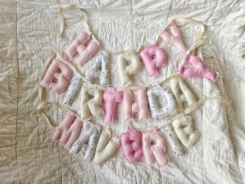 Custom Fabric Birthday Banners - Etsy | Etsy (US)