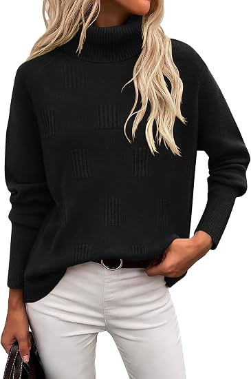 Ekouaer Women's Turtleneck Sweater Long Sleeve 2026 Fall Winter Knitted Top | Amazon (US)