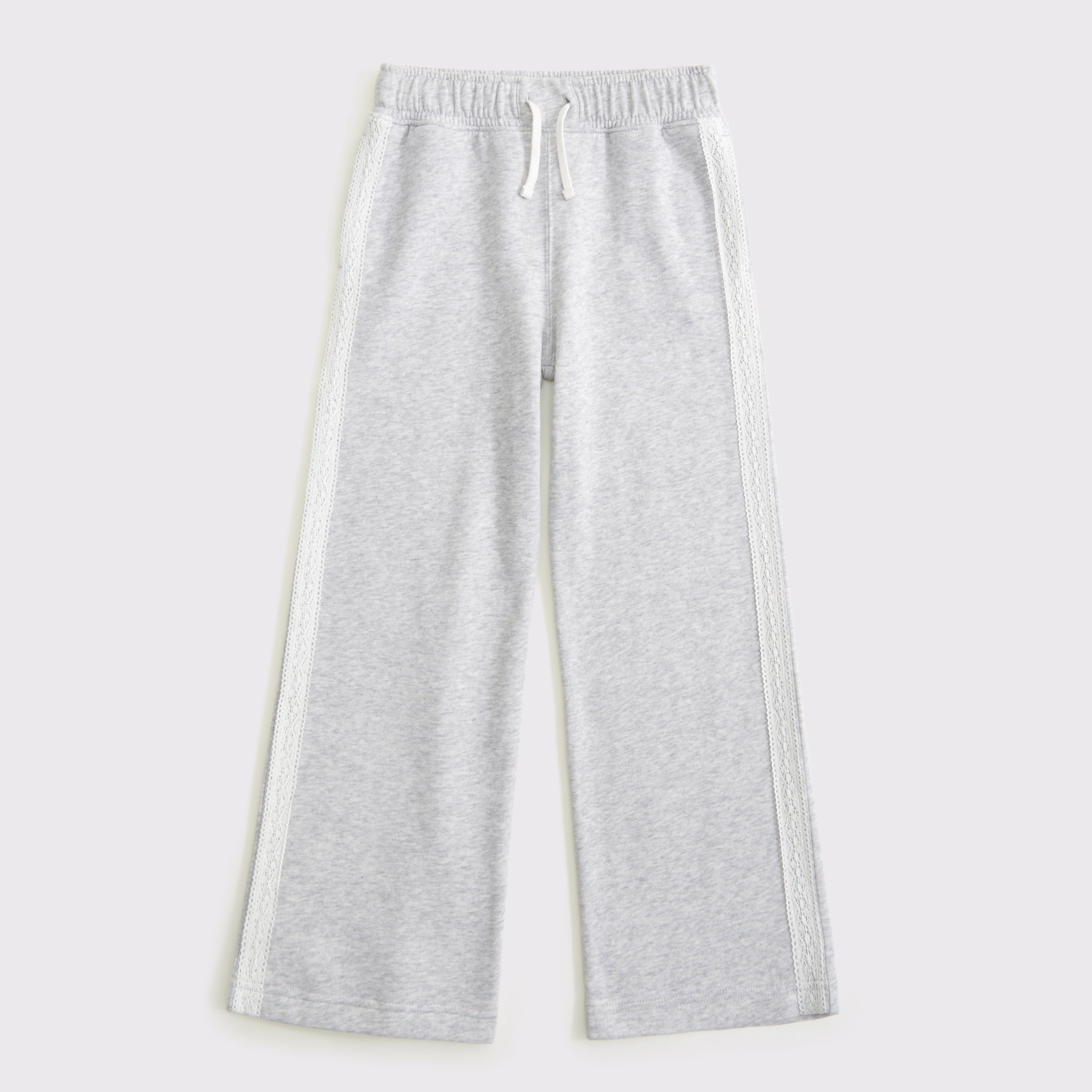 lace-trim wide leg sweatpants | Abercrombie & Fitch (US)