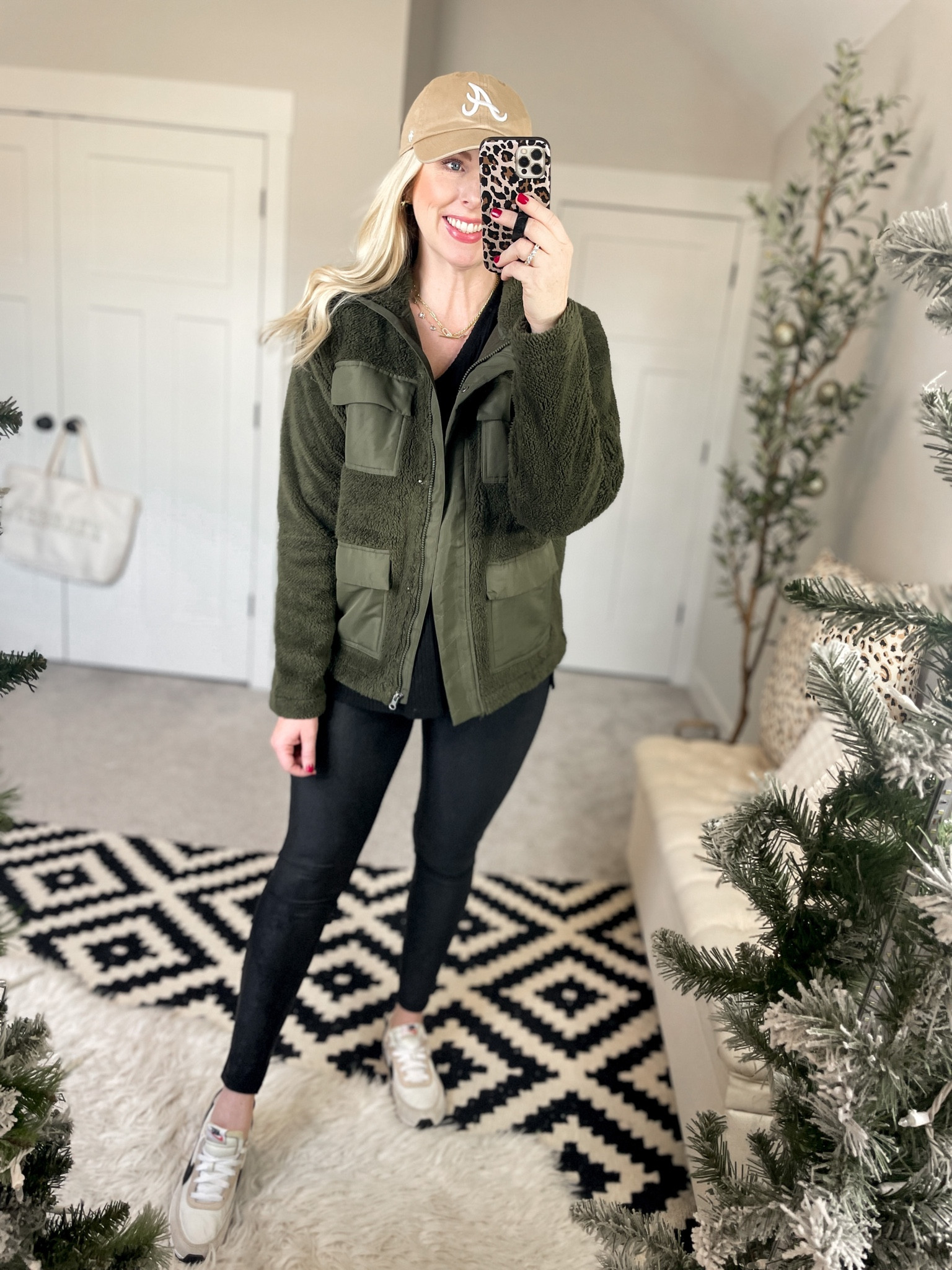 Weekend Walmart wins try on 
Sherpa jacket- medium 
Tunic top- medium 
Faux leather leggings- small, size down!

#LTKsalealert #LTKstyletip #LTKunder50