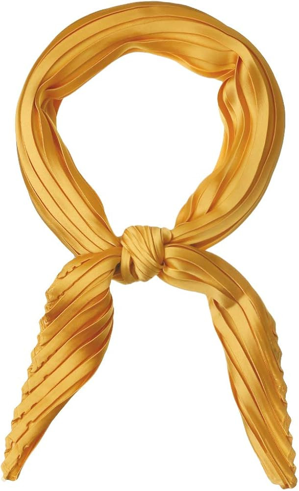 Allegra K Women Pleated Rhombus Head Scarf Wraps Scarves Neckerchief Bandana Solid Color | Amazon (US)