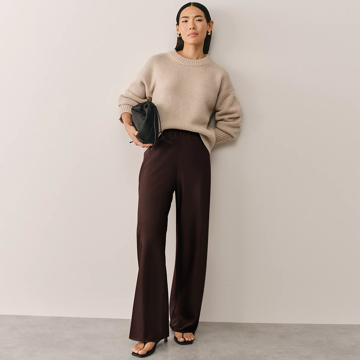 The White Company Bias Cut Trousers, Dark Chocolate, Size: 8 | The White Company UK & ROW