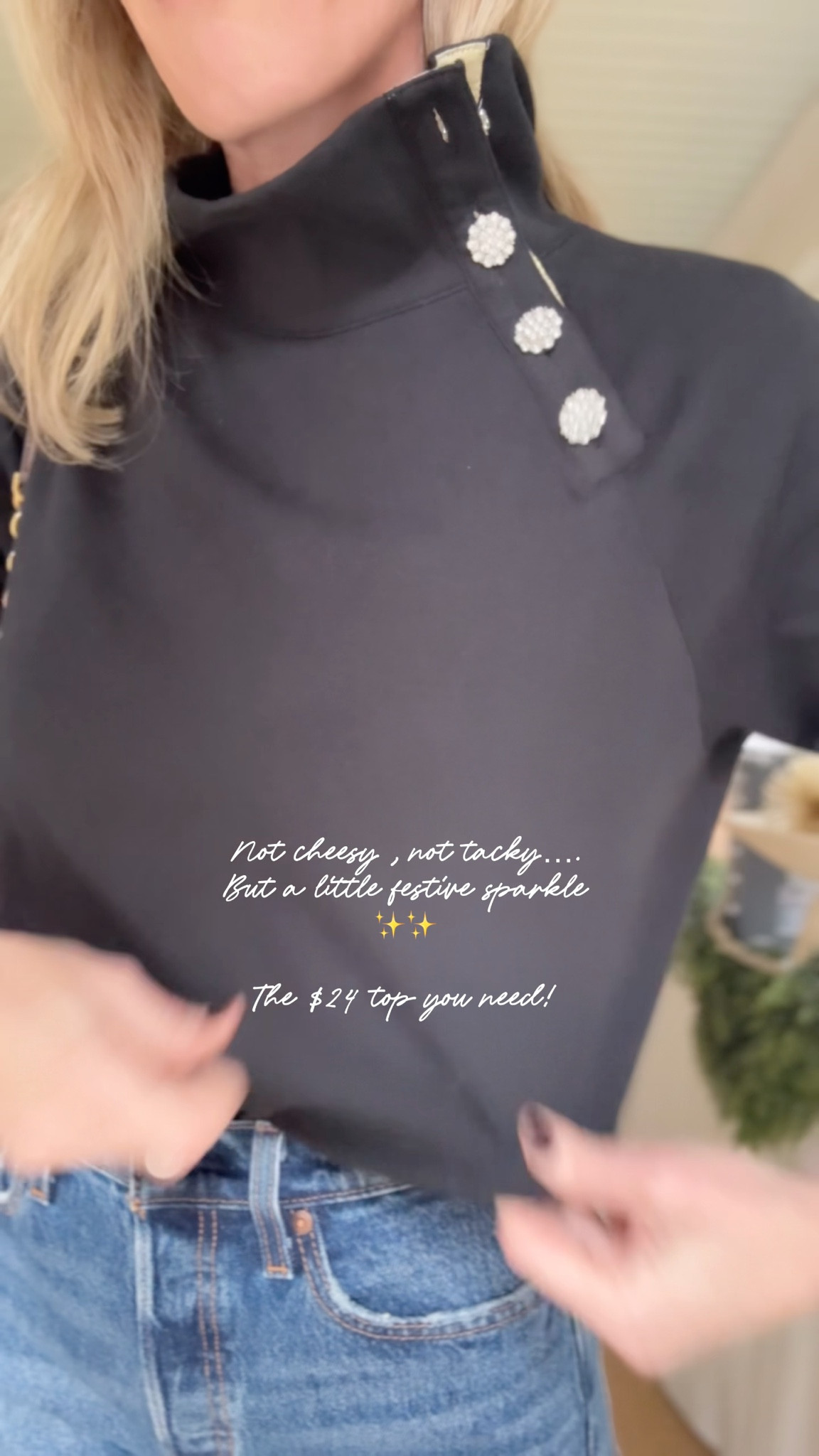 Dare I say the perfect everyday festive top? And it’s $24!!! So excited about this one. Size small! 