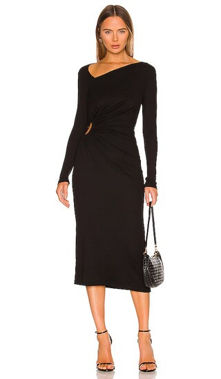 Ami Rib Dress in Black | Revolve Clothing (Global)