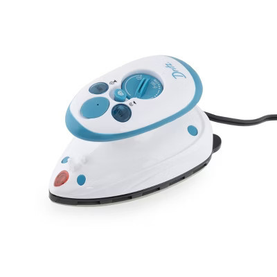 Dritz Mighty Steam Iron: Travel-Size Garment Iron, 800W, Stainless Steel Sole Plate, 100ml Tank, 6ft Cord, White | Target