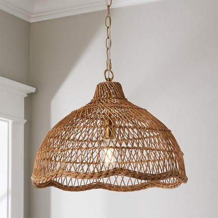 Young House Love Scallop Rattan Pendant
