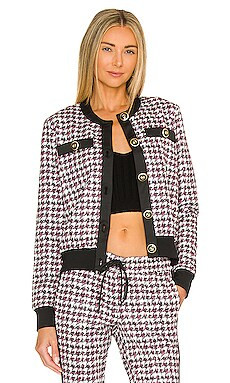 Pam & Gela Crop Buttoned Jacket in Pink Tweed Print from Revolve.com | Revolve Clothing (Global)
