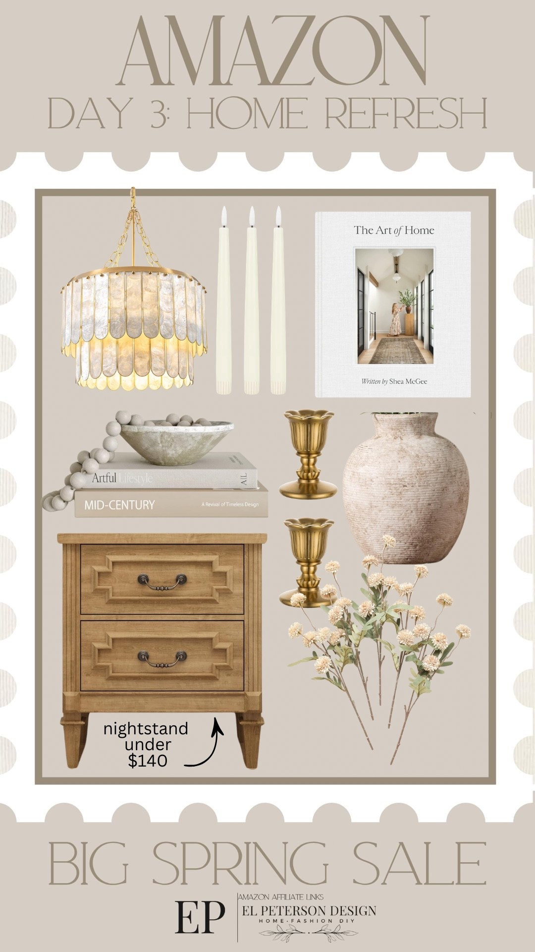 Amazon Big Spring Sale
Day 3: Home Refresh
Pendant light
Decorative book
Candles
Stems
Vase
Nighstand 


#LTKHome #LTKSaleAlert