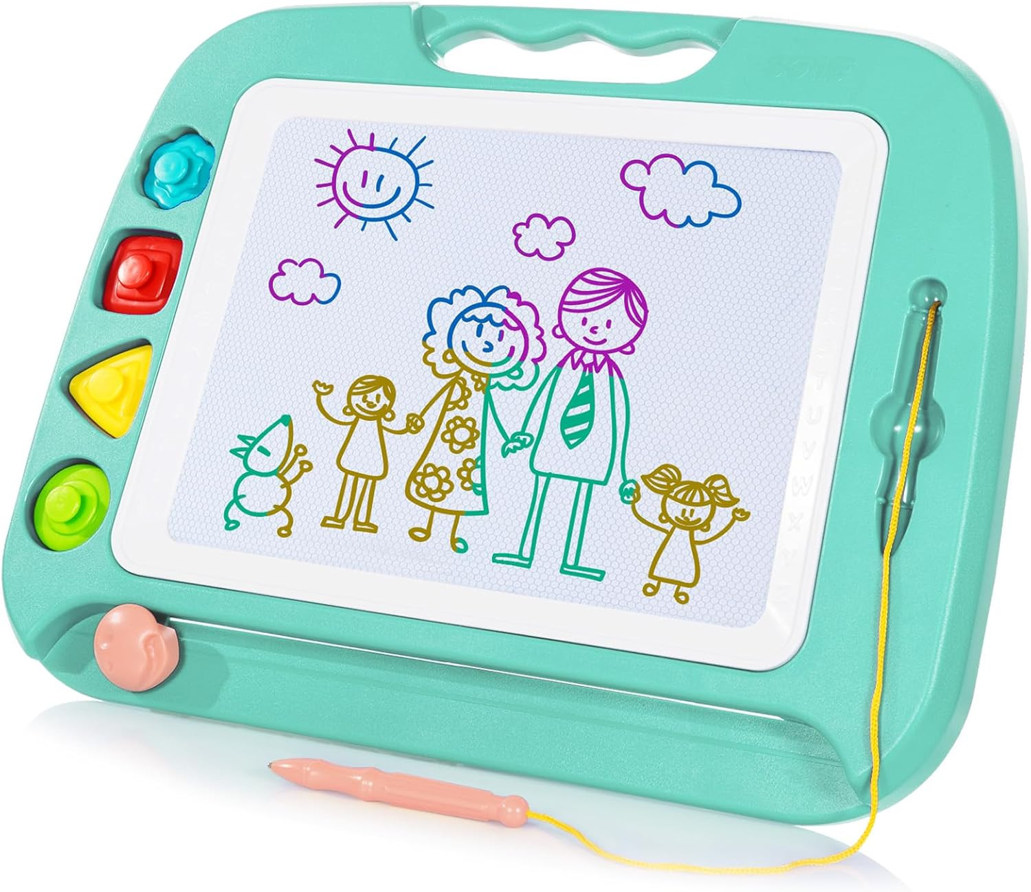 SGILE Large Magnetic Drawing Board - 4 Colors 16×13in Doodle Pad with 4 Stamps for Toddlers, Lea... | Amazon (US)