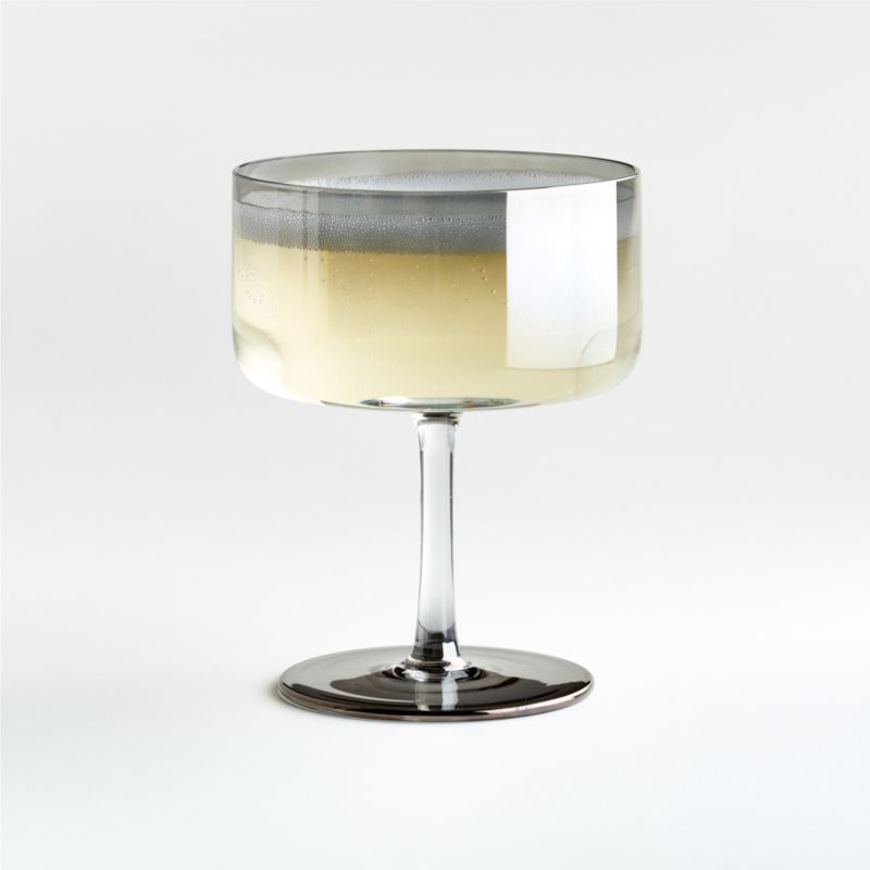 Rhea Grey Ombre Coupe Glass + Reviews | Crate and Barrel | Crate & Barrel