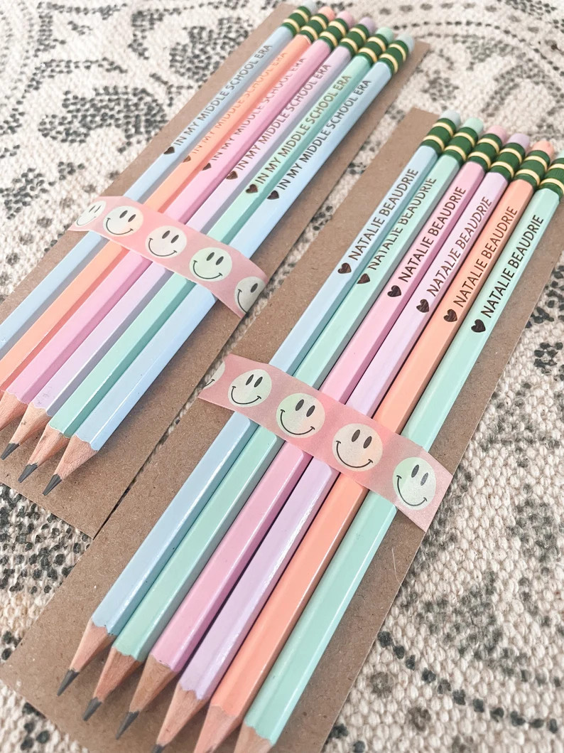 Engraved Pastel Pencils-engraved Pencil Set-engraved Pencils for Teachers-personalized Pencils-ba... | Etsy (US)
