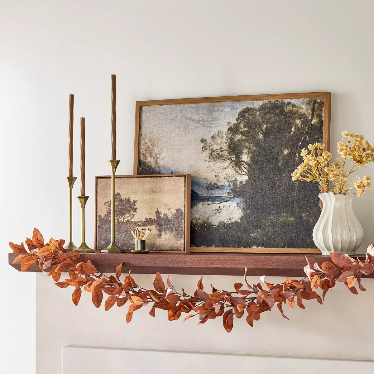 12"x16" Horizontal Landscape Lake Burlap Framed Wall Art - Hearth & Hand™ with Magnolia | Target