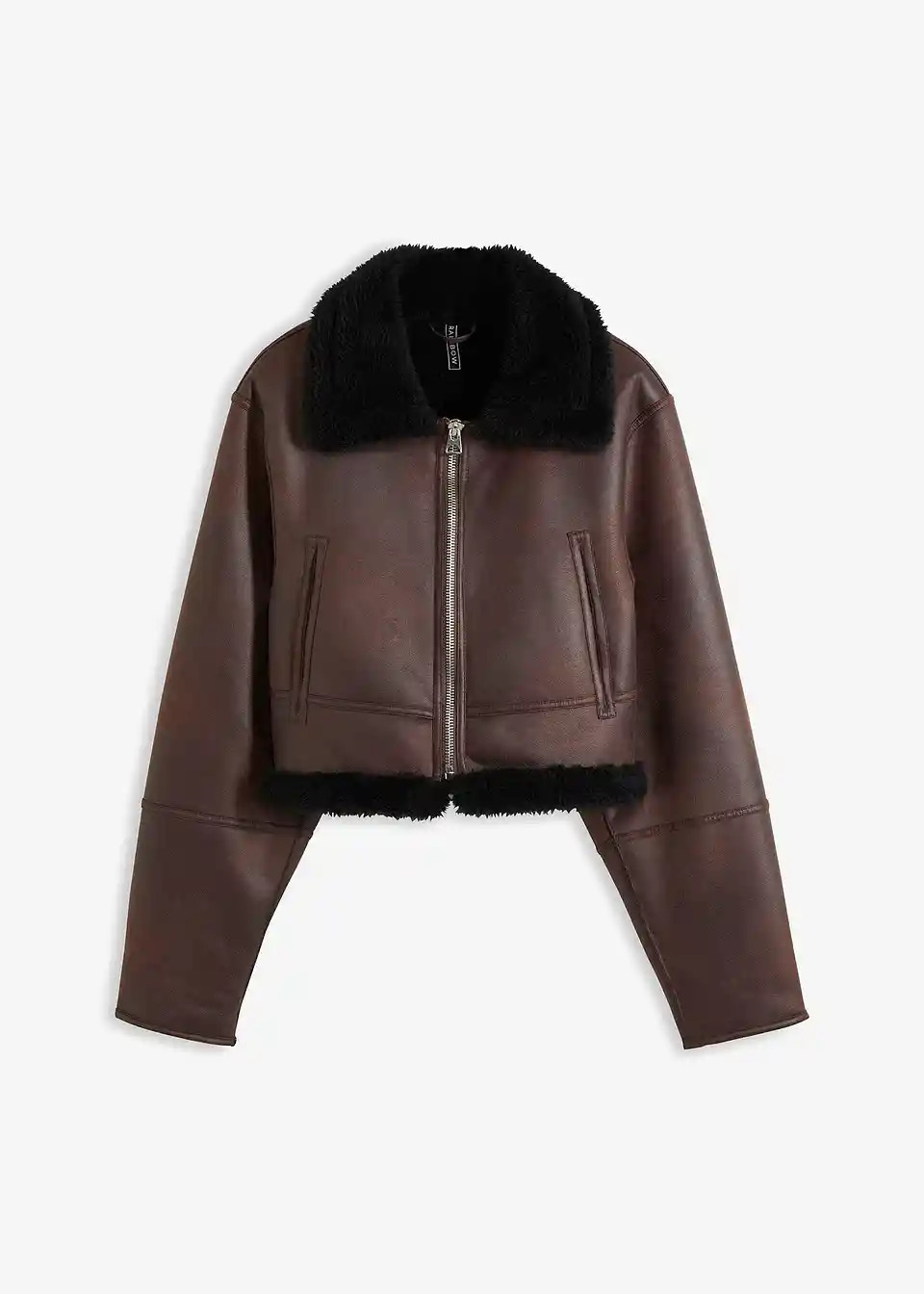 Pilotenjacke aus Lammfellimitat | Bonprix DE