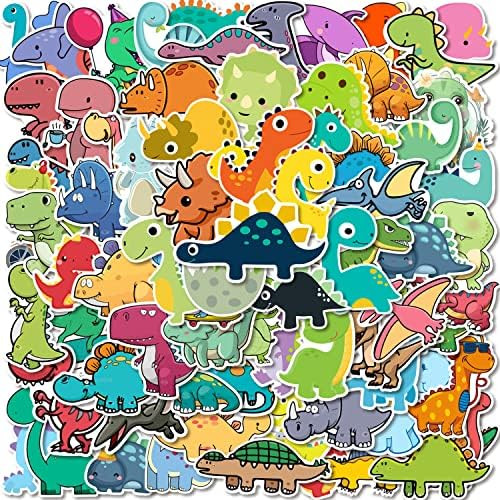 100 Pieces Dinosaur Stickers Vinyl Waterproof Cute Decals for Water Bottle, Hydro Flasks, Gift fo... | Amazon (US)