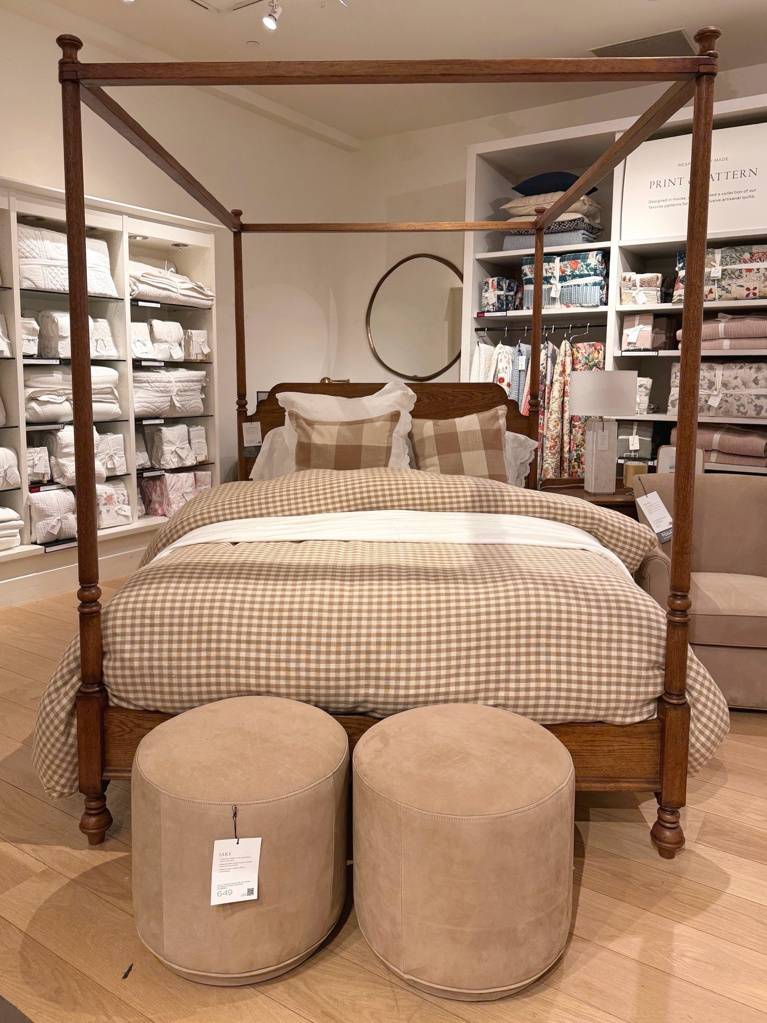 Classic bedroom inspo! 😍 Featuring the timeless Summerville Canopy Bed paired with the new camel-toned Blaine Check Duvet Cover from Pottery Barn. 🤎 The warm neutral bedding layered with the rich wood canopy frame creates such a cozy, elevated bedroom look with a traditional feel.✨ Love the mix of soft checks, warm camel tones, and timeless Pottery Barn style. Linked the whole setup! 🫶🏻 #BedroomInspo #PotteryBarn #MasterBedroom

#LTKHome #LTKSaleAlert