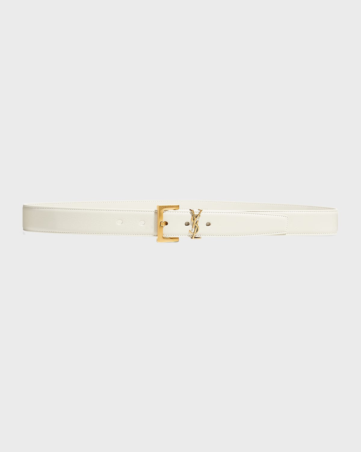 Box Laque YSL Leather Belt | Neiman Marcus